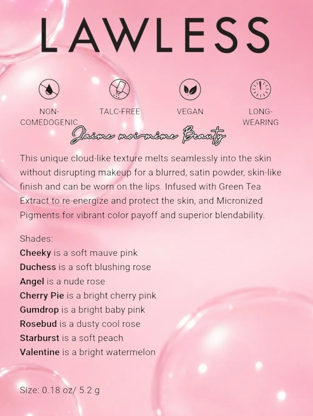 LAWLESS Cream Blush In Angel- Neutral Nude Rose Pink